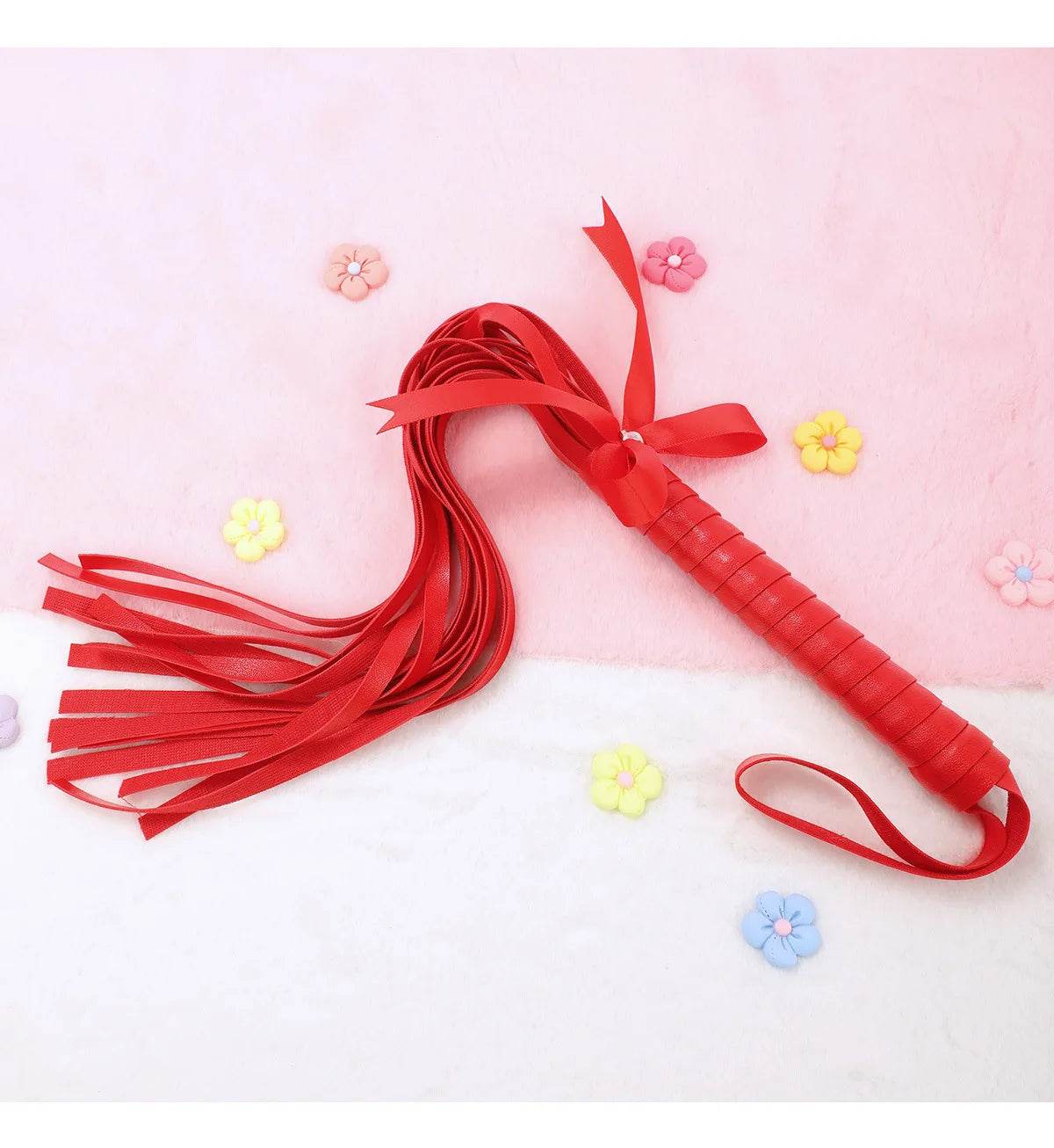 Kawaii Pink PU Leather Bow Flogger (Colors) - Puppy's Aesthetics