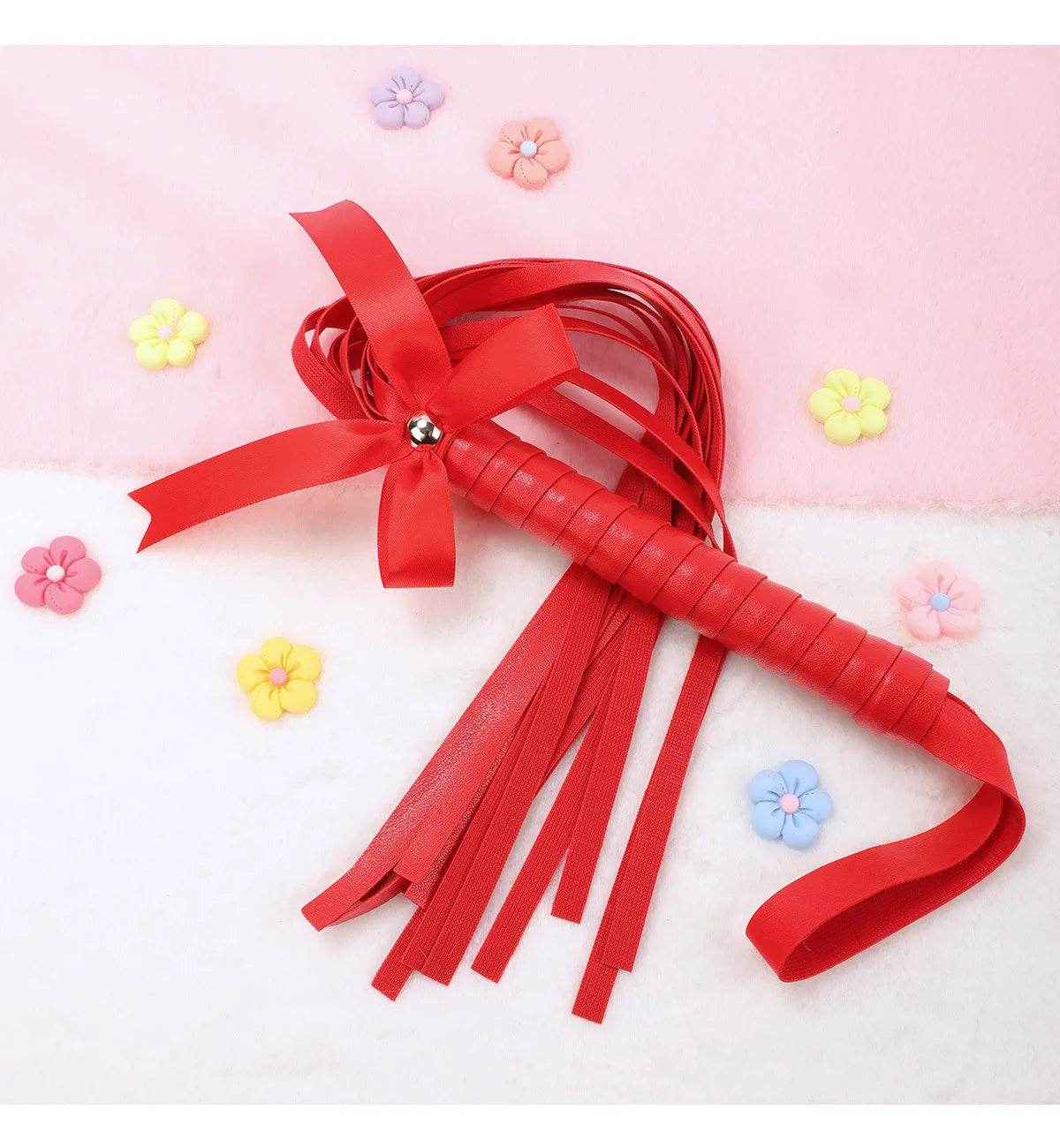 Kawaii Pink PU Leather Bow Flogger (Colors) - Puppy's Aesthetics