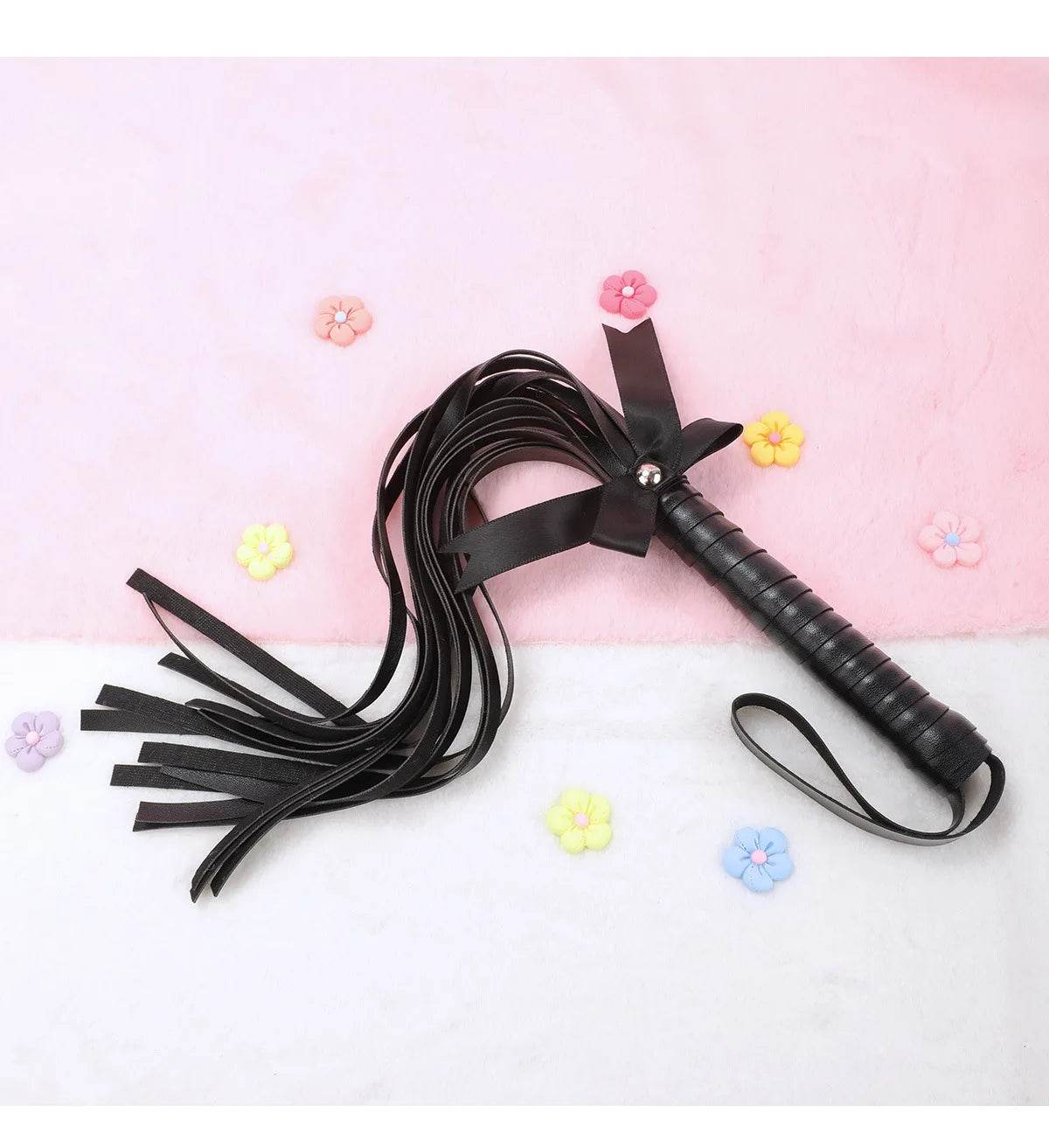 Kawaii Pink PU Leather Bow Flogger (Colors) - Puppy's Aesthetics