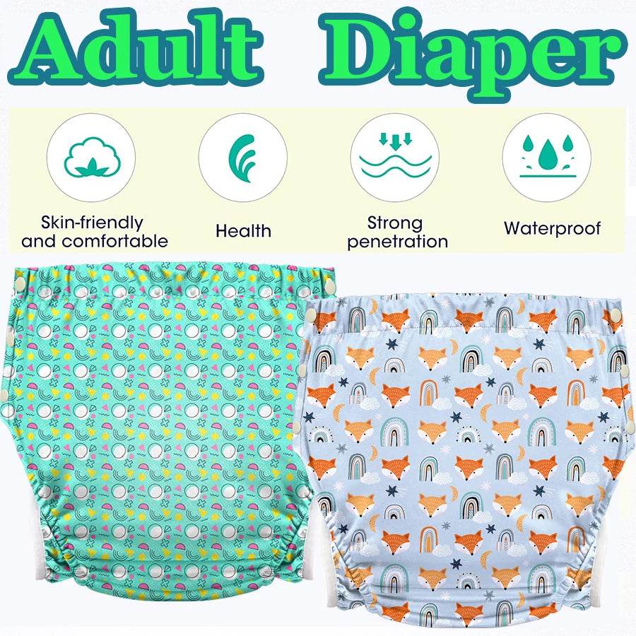 XL/XXL Adorable Fox Adult Cloth Diaper (Colors) - Puppy's Aesthetics