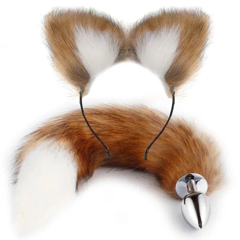 40cm Kawaii Plush Ears & Tail Set (Colors) - Puppy's Aesthetics