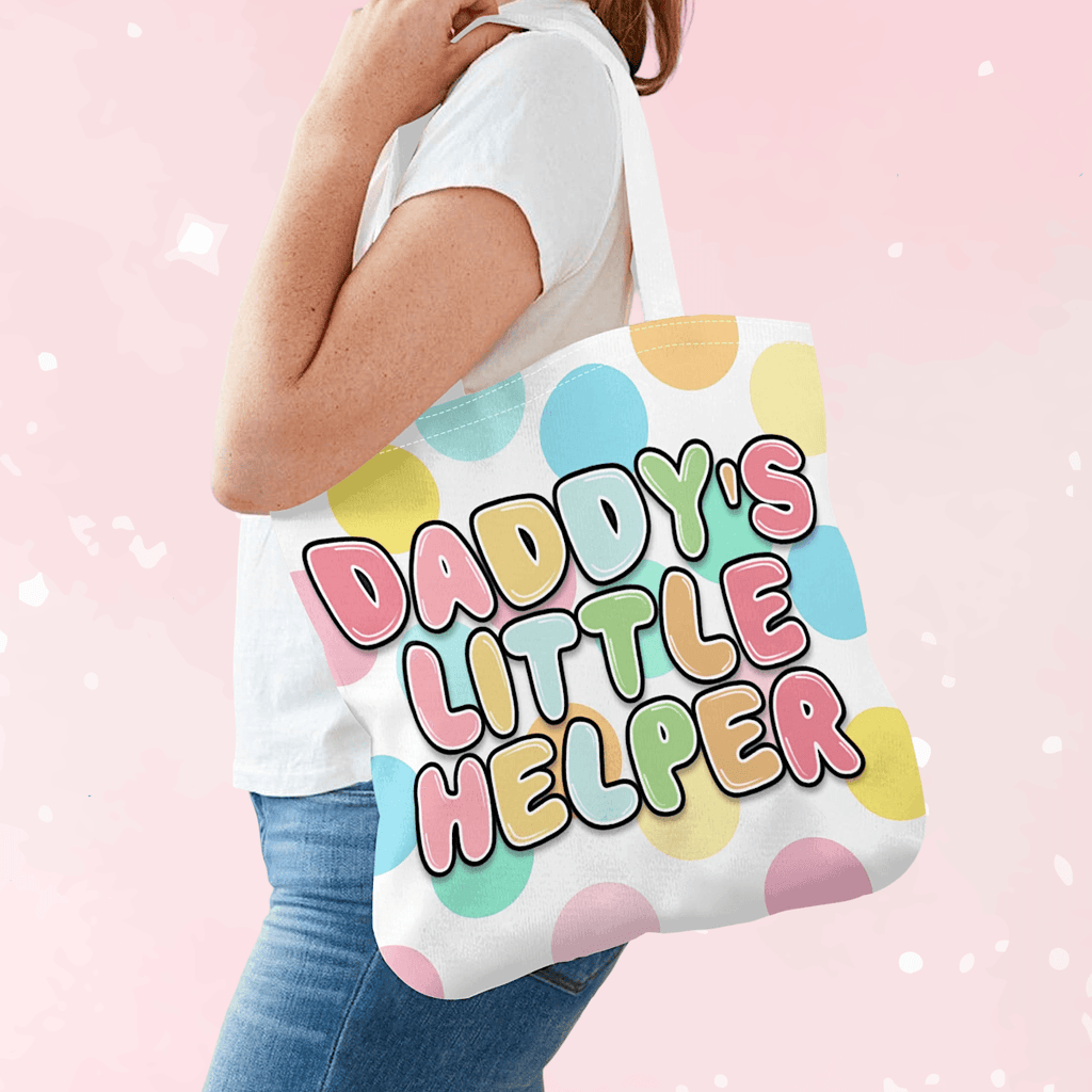 Daddys Little Helper Cloth Tote Bag - Puppy's Aesthetics