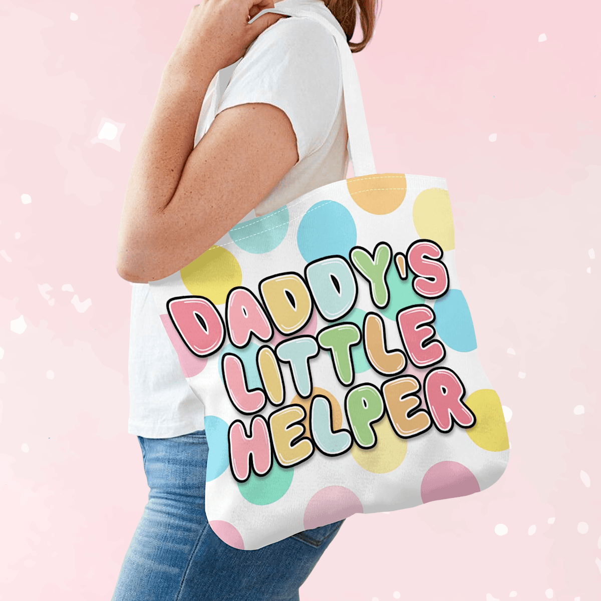 Daddys Little Helper Cloth Tote Bag - Puppy's Aesthetics