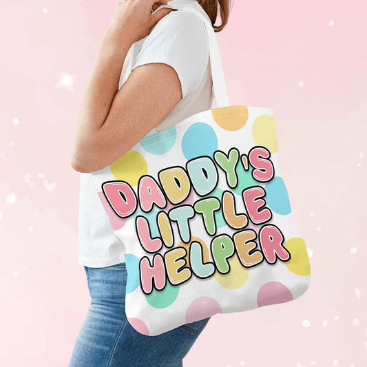 Daddys Little Helper Cloth Tote Bag - Puppy's Aesthetics