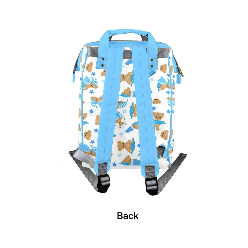 Cozy Blue Bear Large Diaper Bag - Puppy's Aesthetics