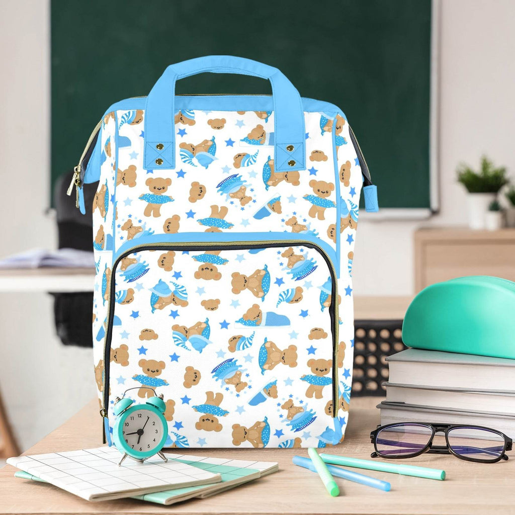 Cozy Blue Bear Large Diaper Bag - Puppy's Aesthetics