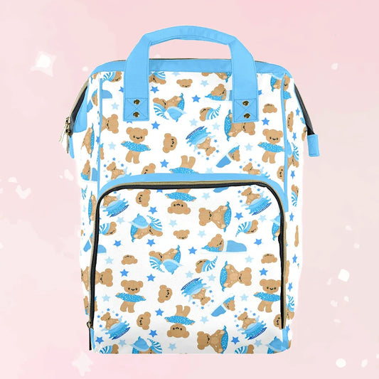 Cozy Blue Bear Large Diaper Bag - Puppy's Aesthetics