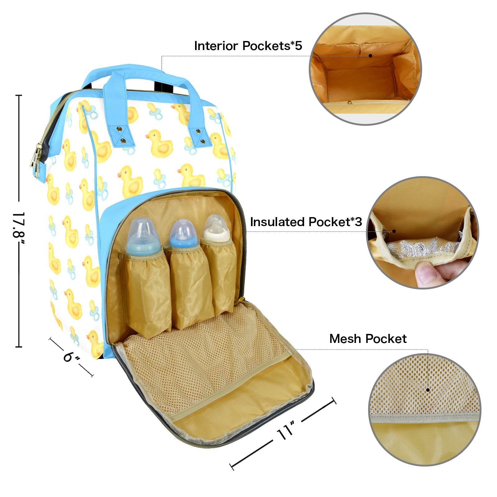 Duckie Dreams Large Diaper Bag - Puppy's Aesthetics