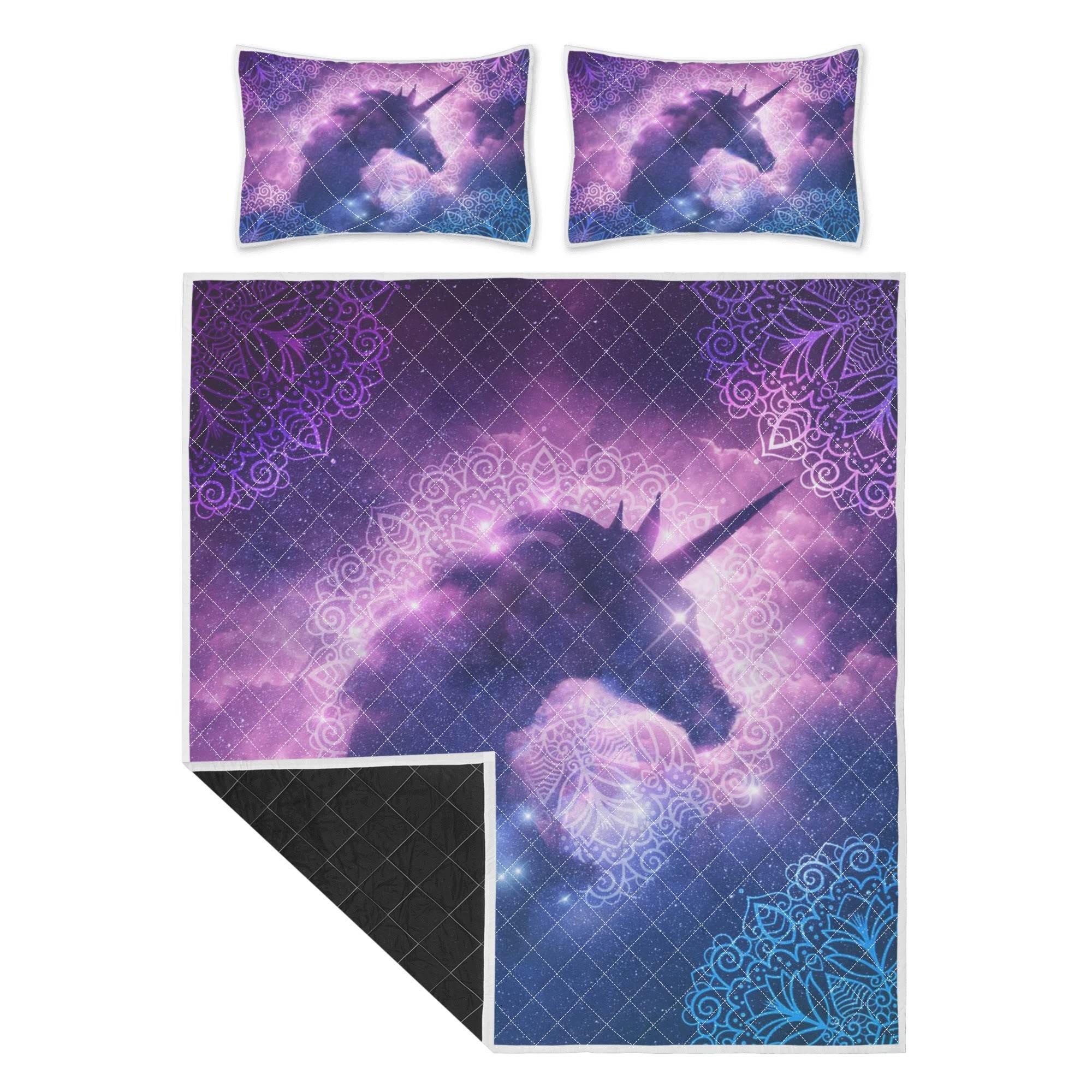 Pastel Unicorn Quilt Bed Set - Puppy's Aesthetics
