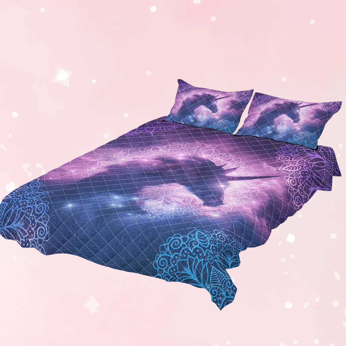 Pastel Unicorn Quilt Bed Set - Puppy's Aesthetics