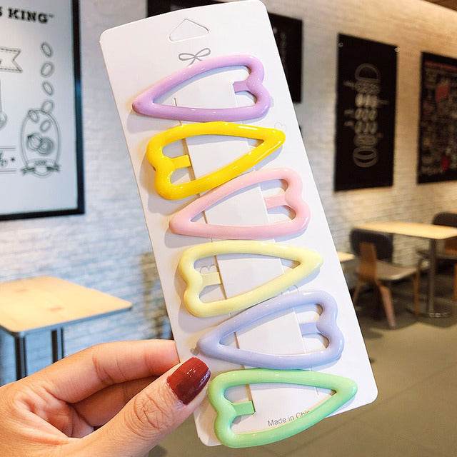 Rainbow Candy Heart Hair Clips - Puppy's Aesthetics