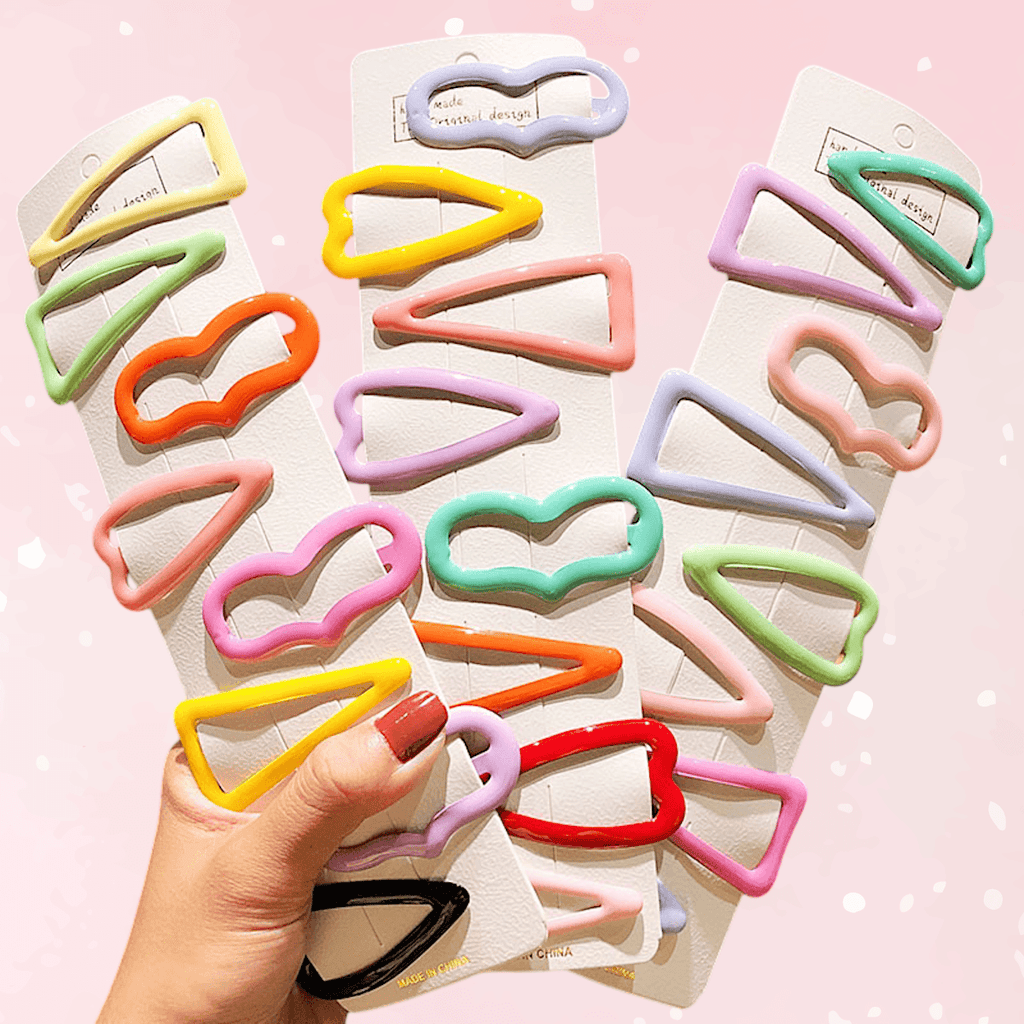 Rainbow Candy Heart Hair Clips - Puppy's Aesthetics
