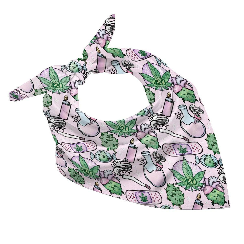 Pink Cannabis Bandana Bib - Puppy's Aesthetics