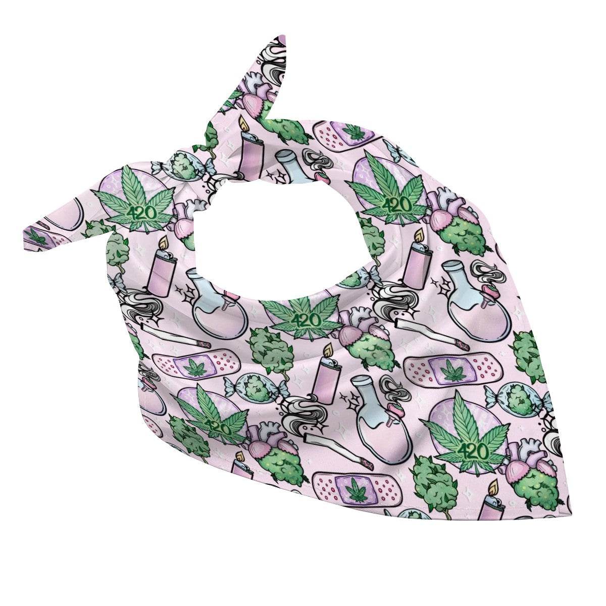 Pink Cannabis Bandana Bib - Puppy's Aesthetics