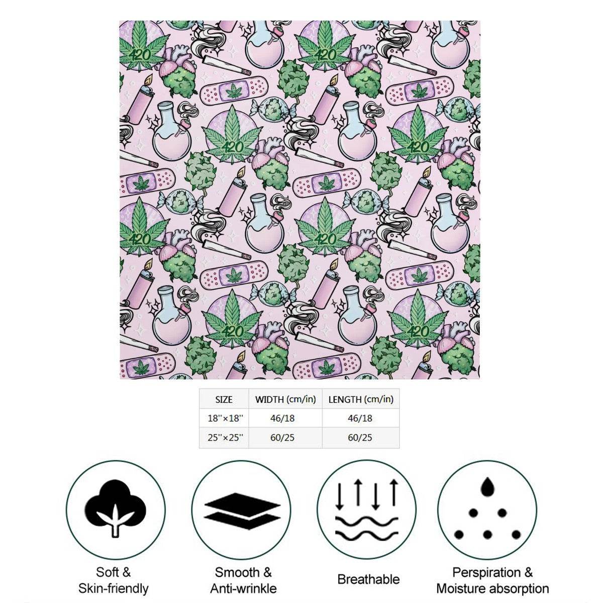 Pink Cannabis Bandana Bib - Puppy's Aesthetics