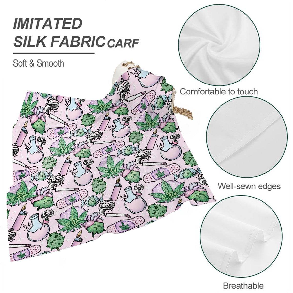 Pink Cannabis Bandana Bib - Puppy's Aesthetics