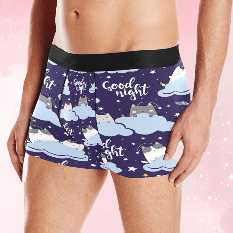 'Goodnight' Blue Kitty Briefs - Puppy's Aesthetics