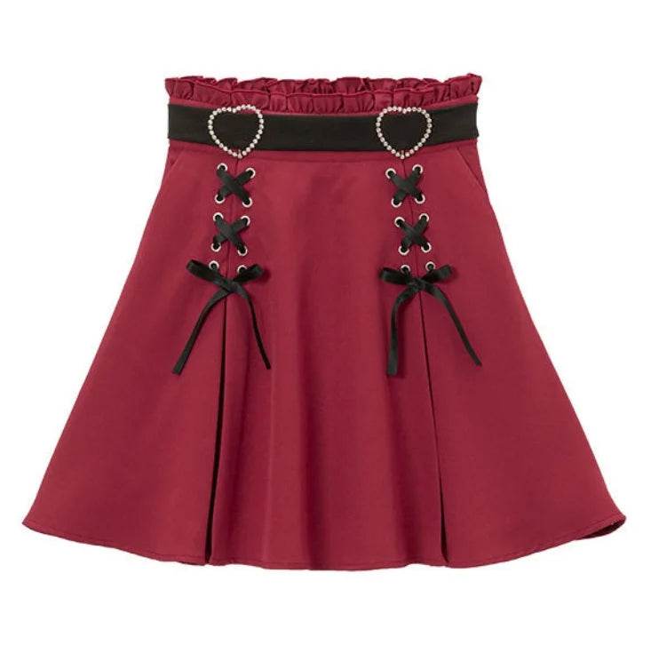 Gothic Heart High Waist Mini Bandage Skirt (Colors) - Puppy's Aesthetics