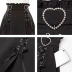 Gothic Heart High Waist Mini Bandage Skirt (Colors) - Puppy's Aesthetics