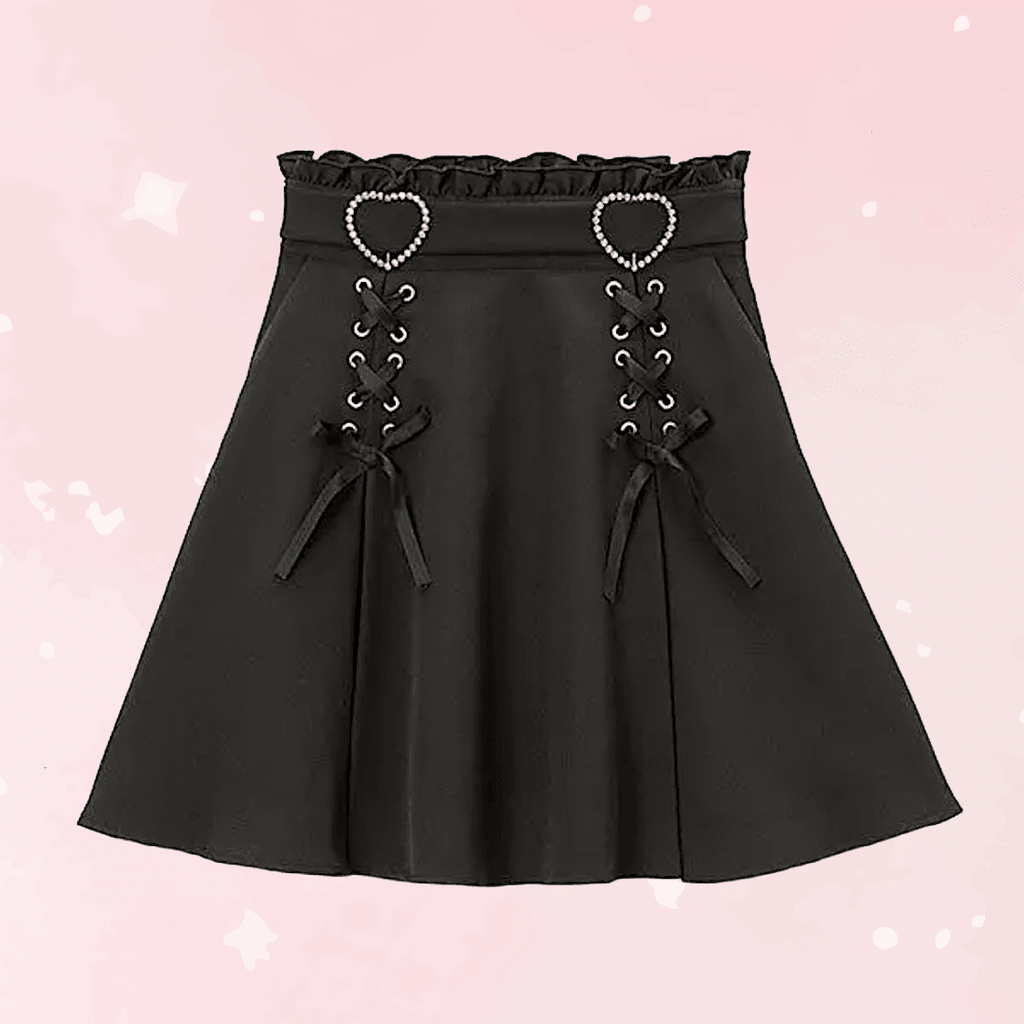 Gothic Heart High Waist Mini Bandage Skirt (Colors) - Puppy's Aesthetics