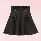 Gothic Heart High Waist Mini Bandage Skirt (Colors) - Puppy's Aesthetics