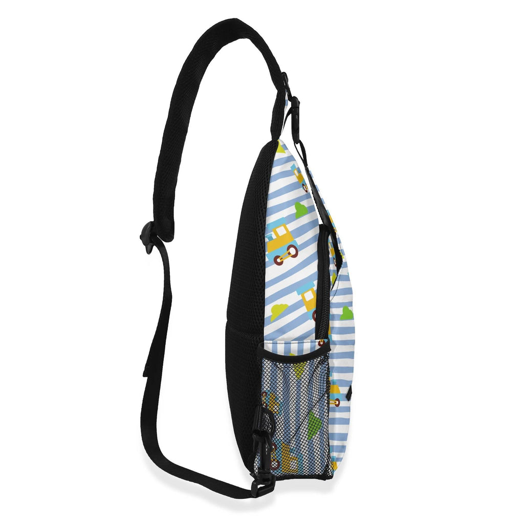 Choo-Choo Stripes Unisex Crossbody Bag - Puppy's Aesthetics