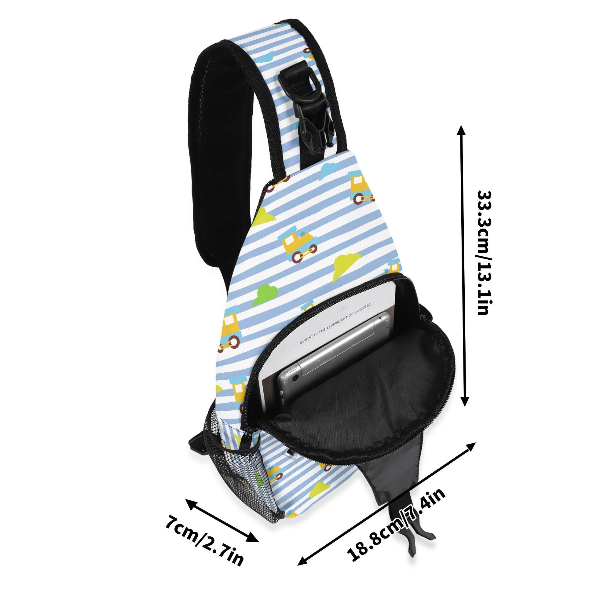 Choo-Choo Stripes Unisex Crossbody Bag - Puppy's Aesthetics