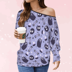 Spooky Chic Cold Shoulder Sweater - Puppy's Aesthetics