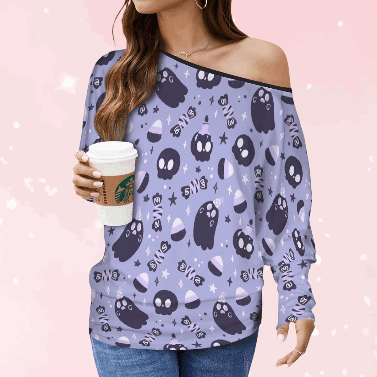 Spooky Chic Cold Shoulder Sweater - Puppy's Aesthetics