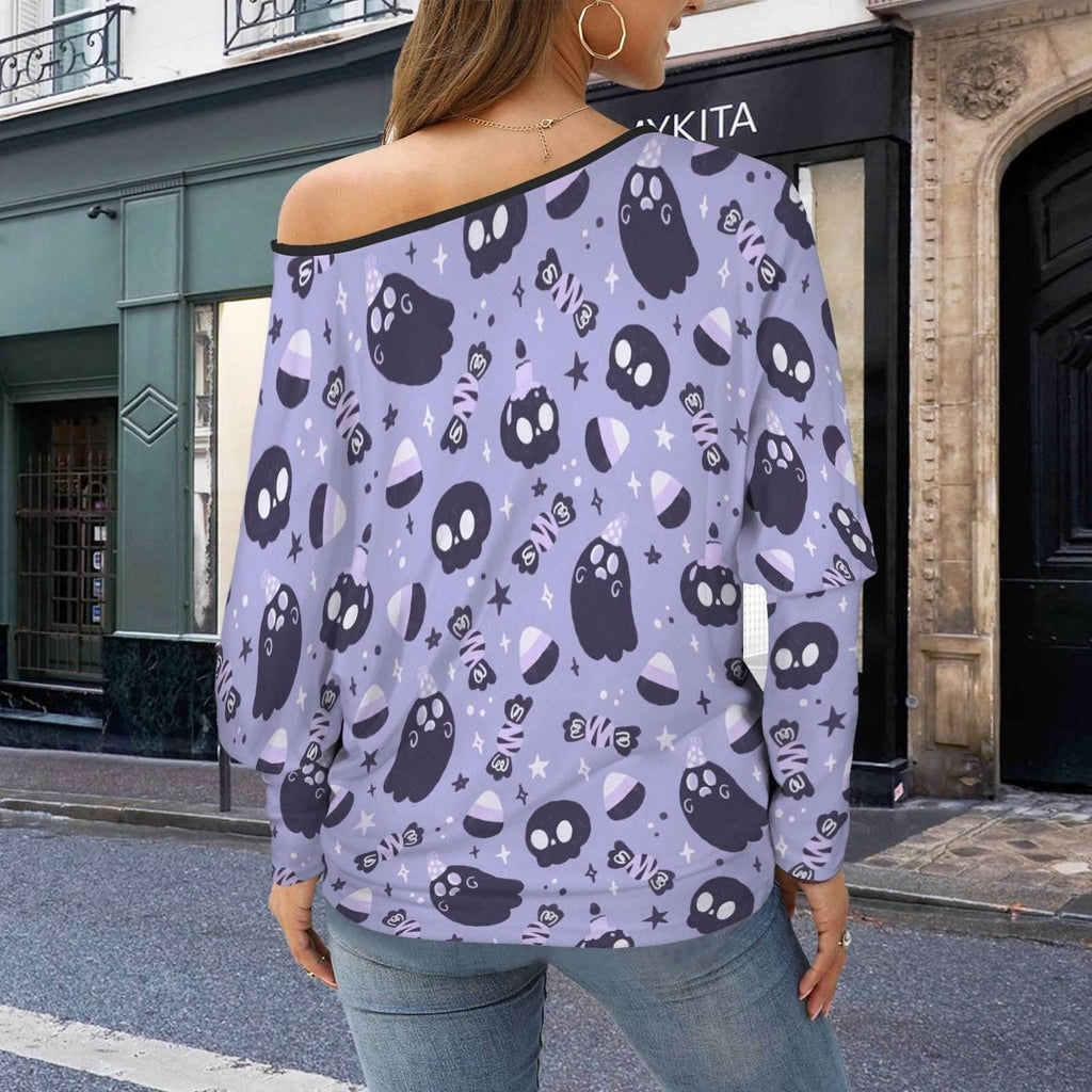 Spooky Chic Cold Shoulder Sweater - Puppy's Aesthetics
