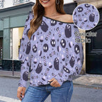 Spooky Chic Cold Shoulder Sweater - Puppy's Aesthetics