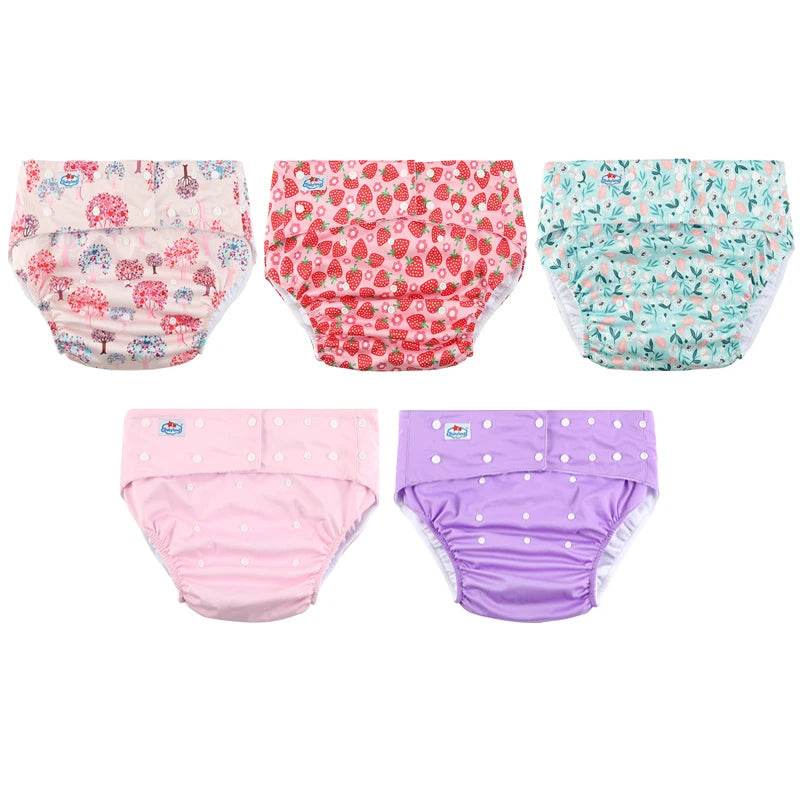 5Pcs Adorable Adult ABDL Cloth Diapers - Puppy's Aesthetics