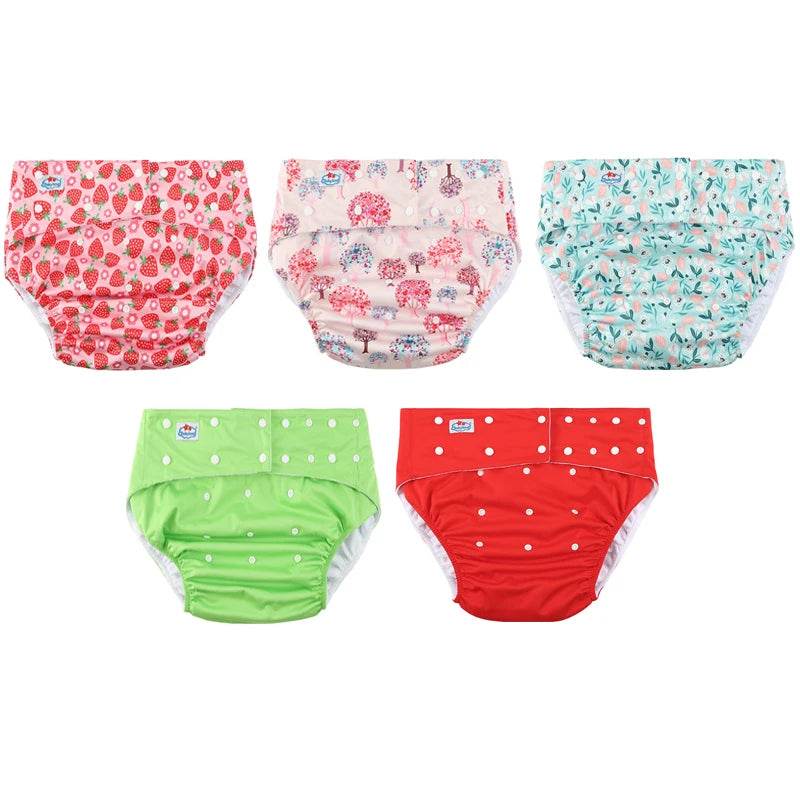 5Pcs Adorable Adult ABDL Cloth Diapers - Puppy's Aesthetics