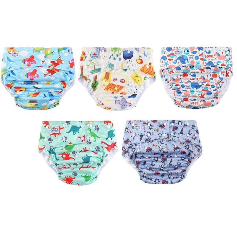 5Pcs Adorable Adult ABDL Cloth Diapers - Puppy's Aesthetics