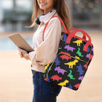 Colorful Dinos Large Diaper Bag - Puppy's Aesthetics