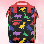 Colorful Dinos Large Diaper Bag - Puppy's Aesthetics