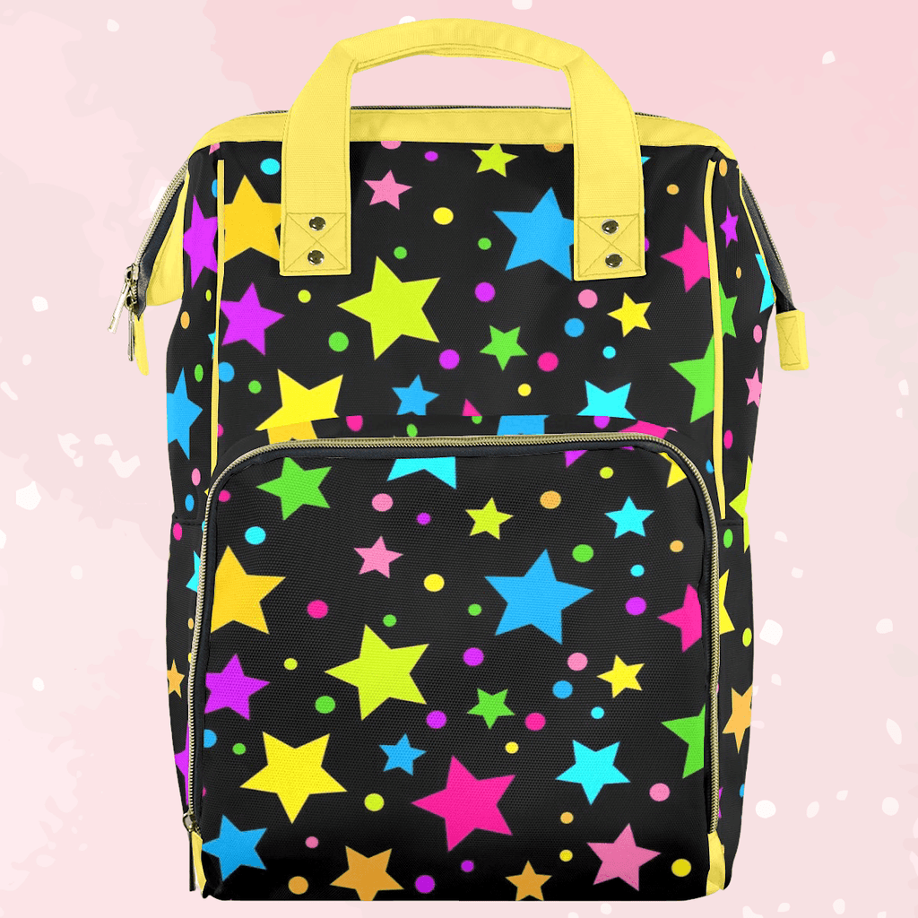 Neon Stars Large Diaper Bag - Puppy's Aesthetics