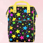 Neon Stars Large Diaper Bag - Puppy's Aesthetics