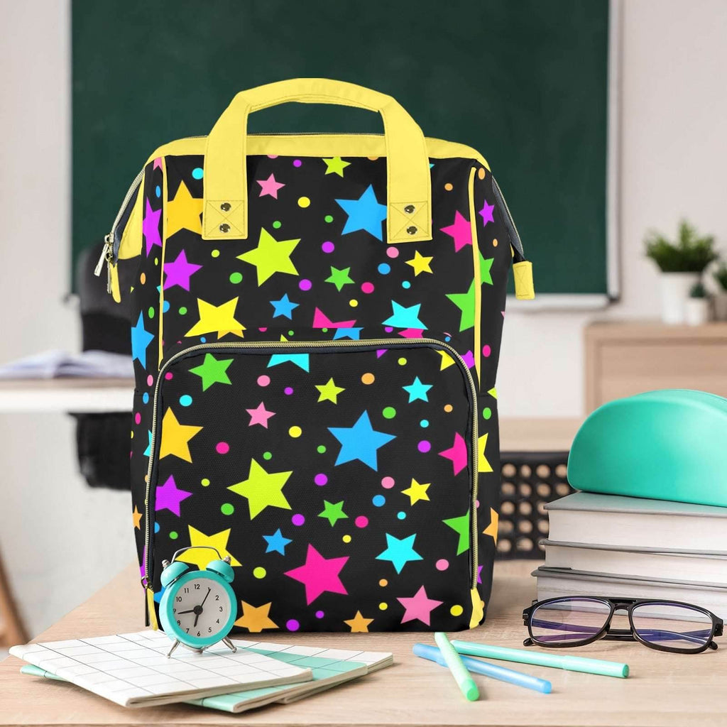 Neon Stars Large Diaper Bag - Puppy's Aesthetics
