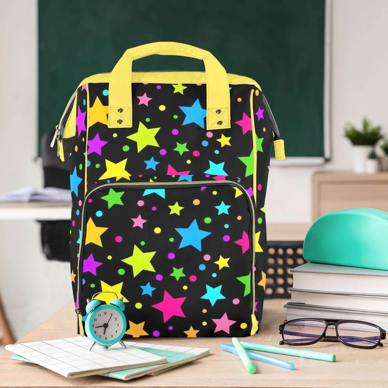 Neon Stars Large Diaper Bag - Puppy's Aesthetics