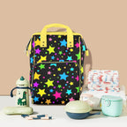 Neon Stars Large Diaper Bag - Puppy's Aesthetics