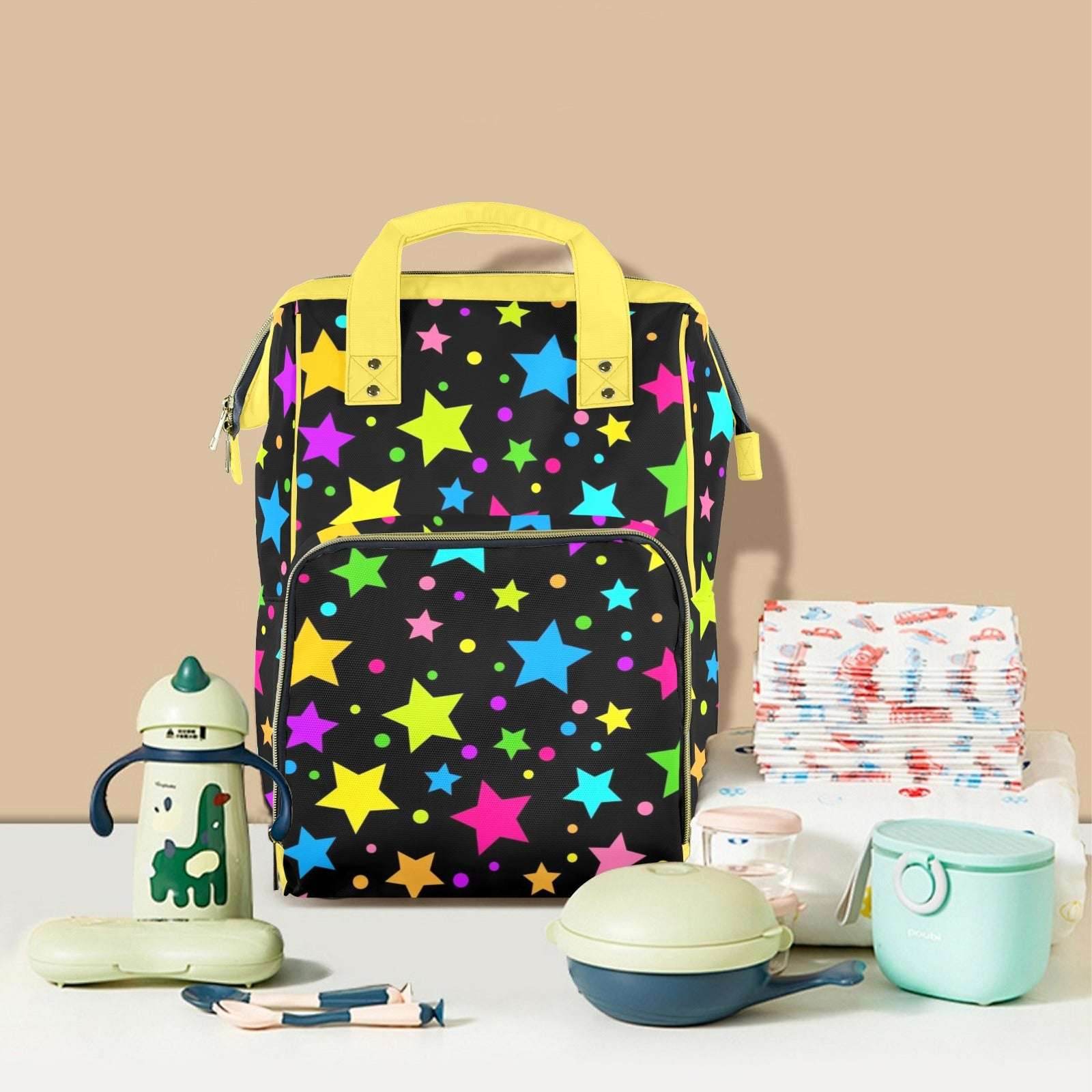 Neon Stars Large Diaper Bag - Puppy's Aesthetics