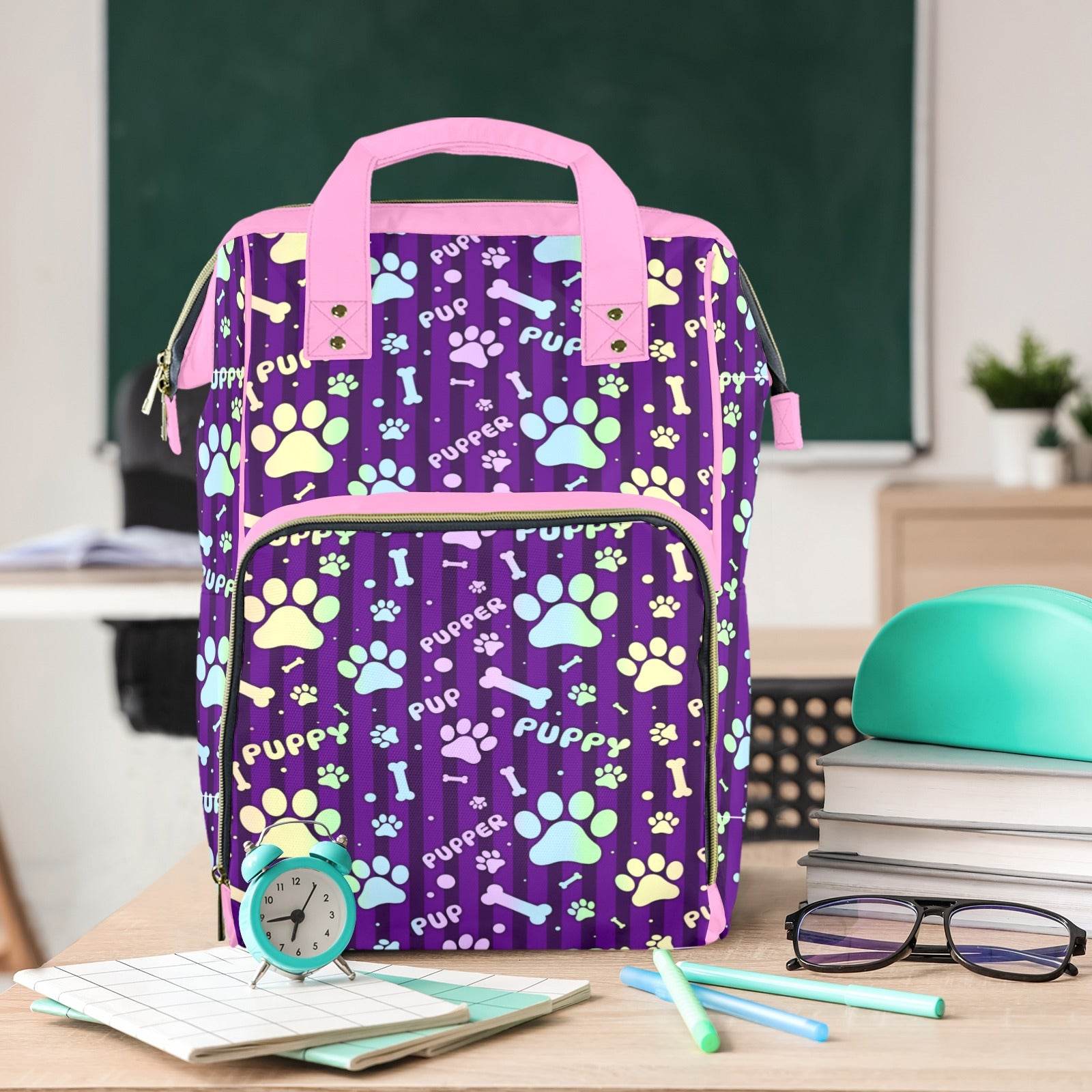 Rainbow Pup Large Diaper Bag - Puppy's Aesthetics