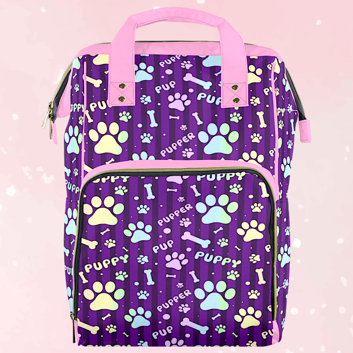 Rainbow Pup Large Diaper Bag - Puppy's Aesthetics