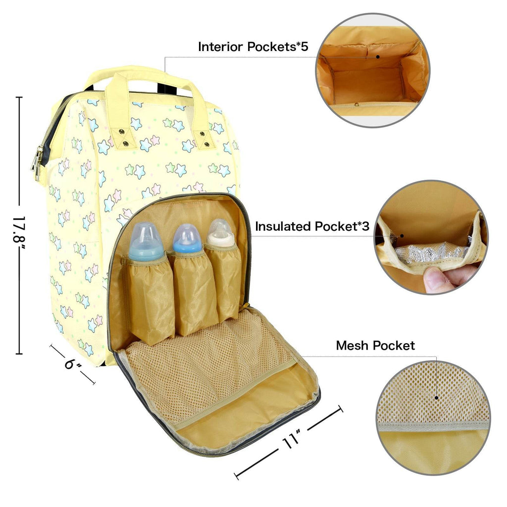 Sunny Stars Large Diaper Bag - Puppy's Aesthetics