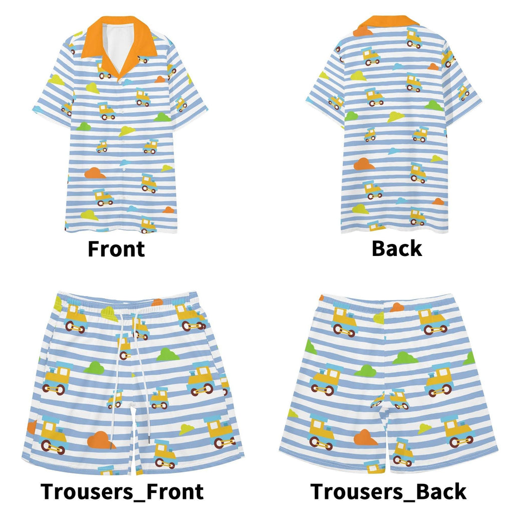 Choo-Choo Stripes Unisex Shorts Set - Puppy's Aesthetics