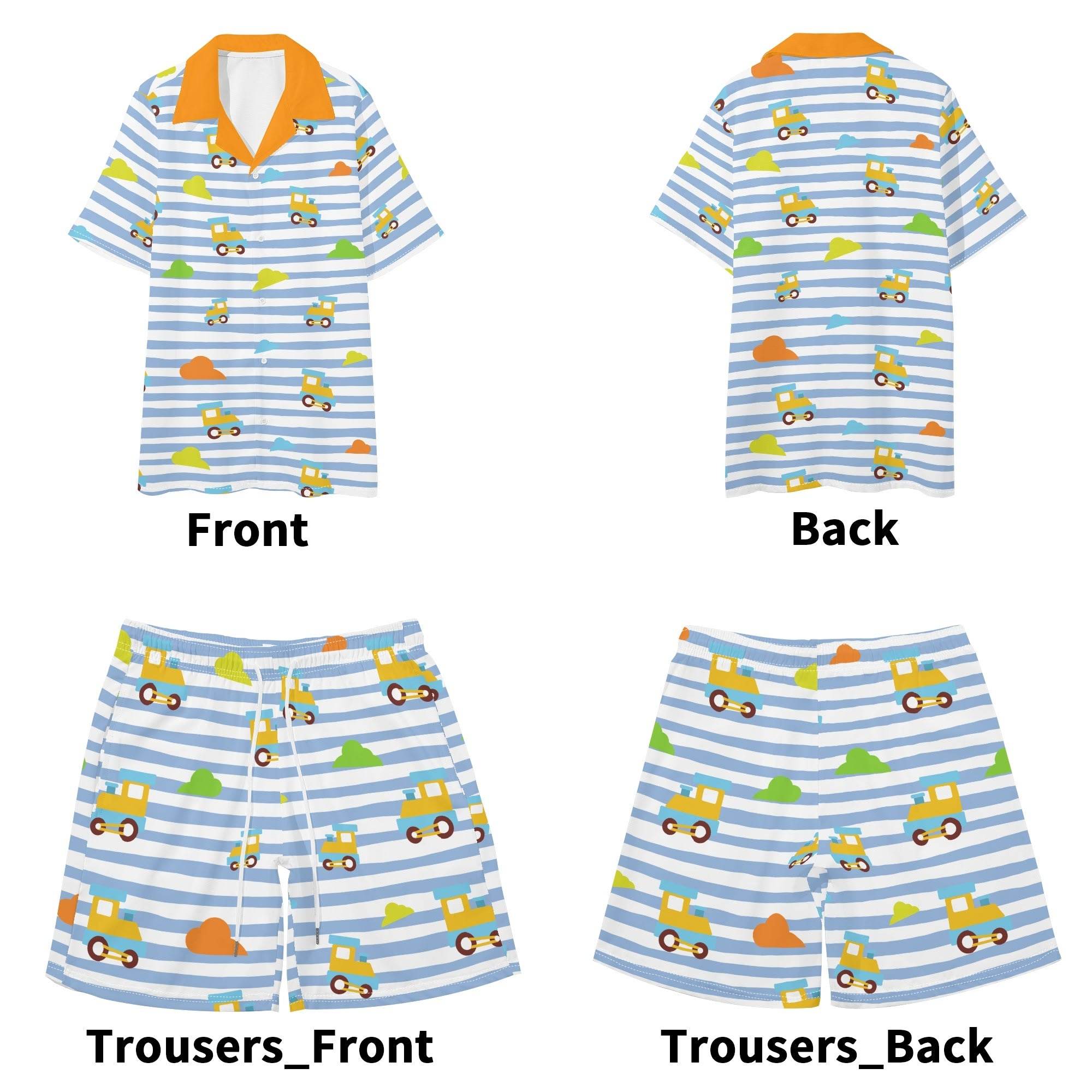 Choo-Choo Stripes Unisex Shorts Set - Puppy's Aesthetics