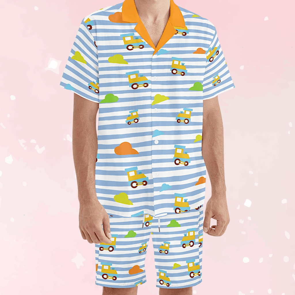 Choo-Choo Stripes Unisex Shorts Set - Puppy's Aesthetics