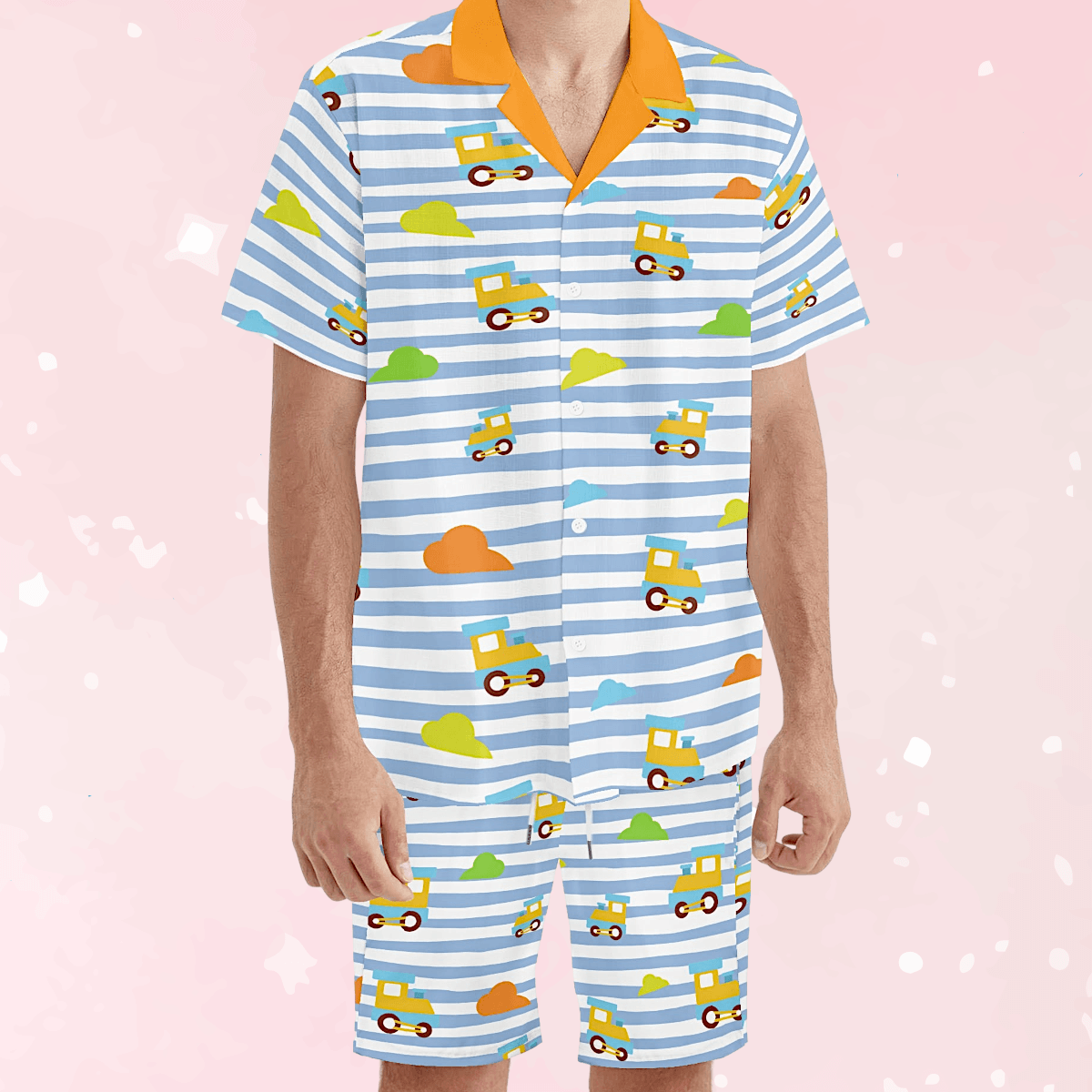 Choo-Choo Stripes Unisex Shorts Set - Puppy's Aesthetics