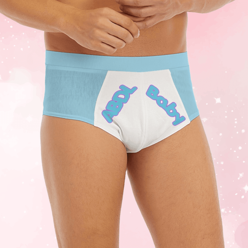 ABDL Baby Blue White Briefs - Puppy's Aesthetics